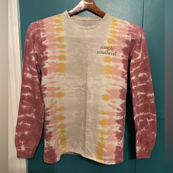 Simply Southern BOHO Long Sleeve Tie-Dye Shirt Size Small 100% Cotton - Picture 3 of 5